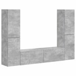 vidaXL Ensemble meuble TV 6 Pièces Gris béton Bois d'ingénierie