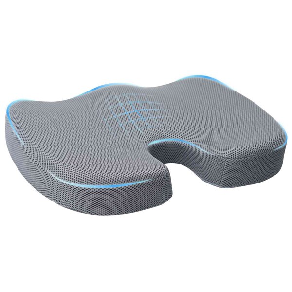 vidaXL Coussin d’assise avec oreiller Gris 47 x 37 x 8 cm Avec filet