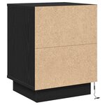 vidaXL Table de chevet avec lumières LED noire 39x34.5x50 cm