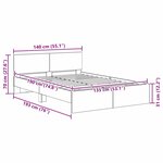 vidaXL Cadre de lit Chêne noir 135 x 190 cm Bois d'ingénierie