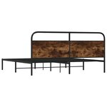 vidaXL Cadre de lit en métal sans matelas chêne fumé 183x213 cm