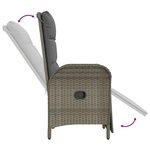 vidaXL Ensemble à manger jardin et coussins 7 Pièces gris rotin