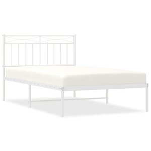vidaXL Cadre de lit métal avec tête de lit blanc 100x200 cm