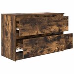 vidaXL Meuble TV chêne fumé 80x35x54 cm bois d'ingénierie