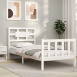 vidaXL Cadre de lit sans matelas blanc 90x200 cm bois de pin massif