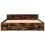 vidaXL Cadre de lit et tiroirs chêne fumé 120x190 cm bois d'ingénierie