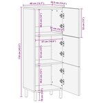 vidaXL Buffet haut 40x33 5x110 cm bois de manguier brut massif