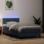 vidaXL Sommier à lattes de lit et matelas et LED gris foncé 90x220 cm velours