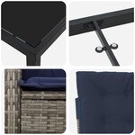 vidaXL Ensemble de salle à manger de jardin de 5 pièces avec coussins - poly rotin gris