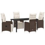 vidaXL Ensemble de salle à manger pour jardin 5 Pièces Marron Poly rotin