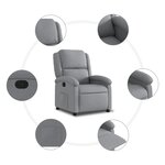 vidaXL Fauteuil inclinable Gris clair Tissu