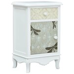 vidaXL Table de chevet Blanc et gris 40x30x62 cm MDF