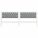 vidaXL Tête de lit Autre Blanc et gris clair 200 cm Bois massif en pin