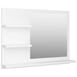 vidaXL Miroir de salle de bain blanc 60x10 5x45 cm bois d’ingénierie