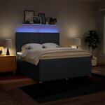 vidaXL Sommier à lattes de lit avec matelas Bleu 180x200 cm Tissu