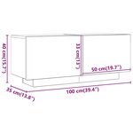 vidaXL Table de chevet vieux bois 100x35x40 cm bois d'ingénierie