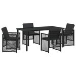 vidaXL Ensemble de salle à manger pour jardin 5 Pièces Noir polyrotin