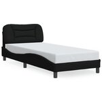 vidaXL Cadre de lit sans matelas Hvar noir 90x200 cm tissu