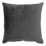 Coussin carré en velours gris foncé 40 x 40 cm