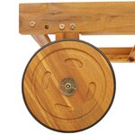 Fauteuil relax vidaXL avec des roulettes et un coussin gris foncé en bois massif