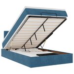 vidaXL Lit ottoman avec matelas et LED bleu foncé 90x200cm velours