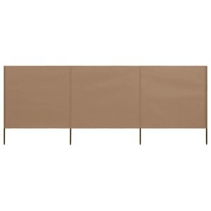 vidaXL Paravent 3 panneaux Tissu 400 x 80 cm Taupe