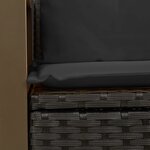 vidaXL Canapé de jardin avec coussins 2 places noir résine tressée