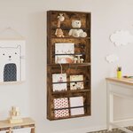 vidaXL Étagère à magazines 2 Pièces Chêne fumé 60 x 12 x 70 cm