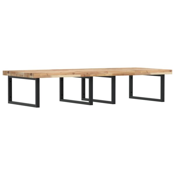 vidaXL Étagère de vasque murale acier et bois massif d'acacia