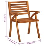 vidaXL Chaises de jardin avec coussins lot de 4 Bois de teck solide