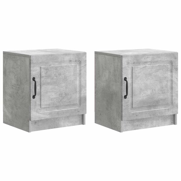 vidaXL Cabinet de chevet 2 Pièces Gris béton 43 x 34 5 x 47 cm