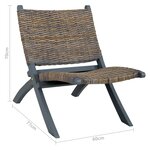 vidaXL Chaise de relaxation rotin kubu naturel et bois d'acajou massif