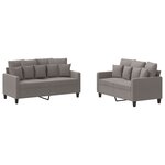 vidaXL Ensemble de canapés 2 Pièces avec coussins Taupe Tissu