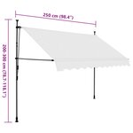vidaXL Auvent manuel rétractable avec LED 250 cm Crème