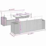 vidaXL Salon de jardin avec coussins 7 Pièces gris résine tressée