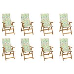 vidaXL Chaises pliables de jardin avec coussins 8 Pièces Bois d'acacia