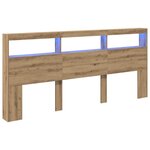 vidaXL Tête de lit Chêne artisanal 220 x 17 x 102 cm Bois d'ingénierie