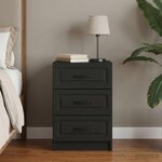 vidaXL Cabinet de chevet Noir 43 x 41 x 63 5 cm Bois d'ingénierie