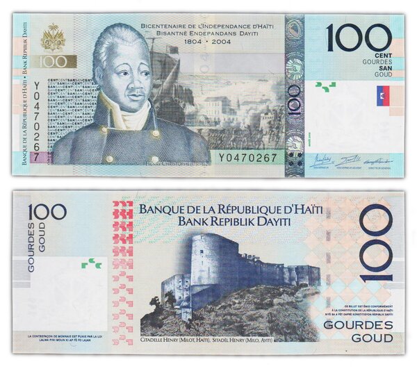 Billet de collection 100 gourdes 2016 haiti - neuf - p275f