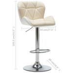 vidaXL Tabourets de bar lot de 2 crème similicuir