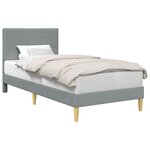 vidaXL Cadre de lit avec tête de lit Gris clair 100 x 200 cm Tissu