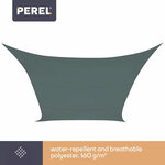 Perel Voile d'ombrage carrée 3 6 m Gris vert