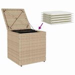 vidaXL Tabourets de jardin avec coussins lot de 2 beige résine tressée