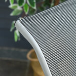 Chaise longue pliable dossier & repose-pied réglable multi-positions métal époxy textilène gris