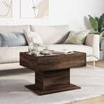vidaXL Table basse avec LED chêne marron 70x50x45 cm bois d'ingénierie