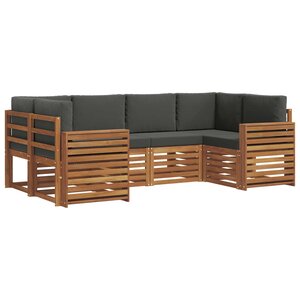 vidaXL Ensemble de canapé d'angle 6 Pièces Naturel et Anthracite