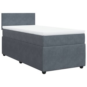 vidaXL Sommier à lattes de lit avec matelas Gris foncé 100x200 cm