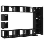 vidaXL Ensemble meuble TV 10 Pièces Chêne noir Bois d'ingénierie