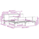 vidaXL Lit bibliothèque sans matelas blanc 200x200 cm bois pin massif