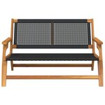 vidaXL Mobilier de jardin Noir 122 x 78 x 73cm Bois d'acacia massif
